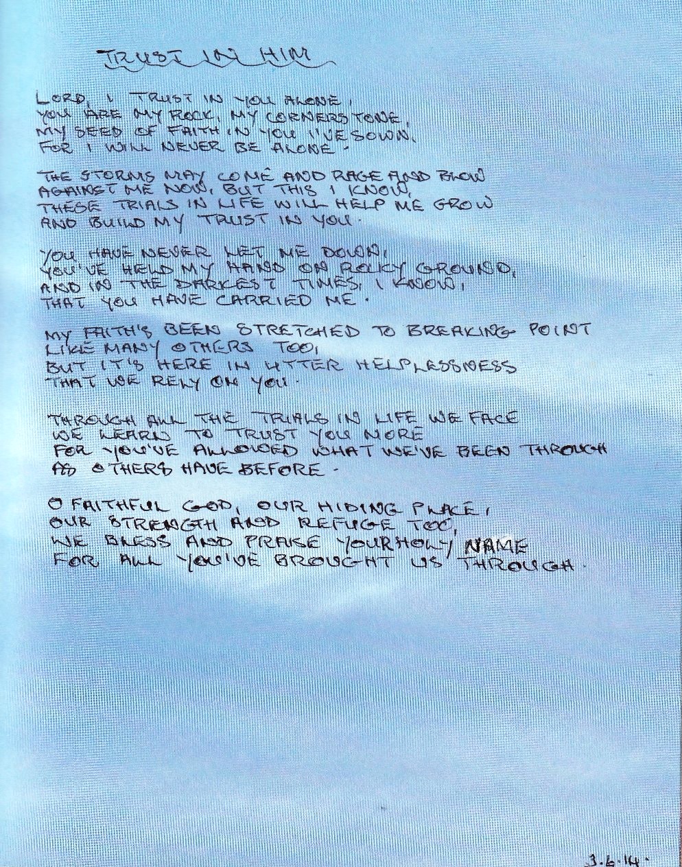 poem, spiritual, religious, christian, trust in Jesus